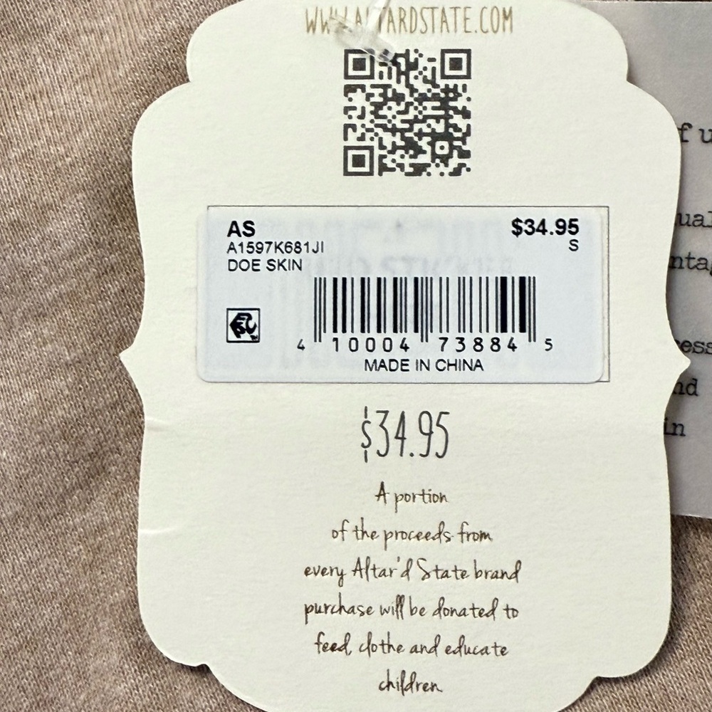 Ⓜ️Altar'd State Doe Skin Sleeveless‎ Muscle Tee/ NWT - Picture 4 of 5